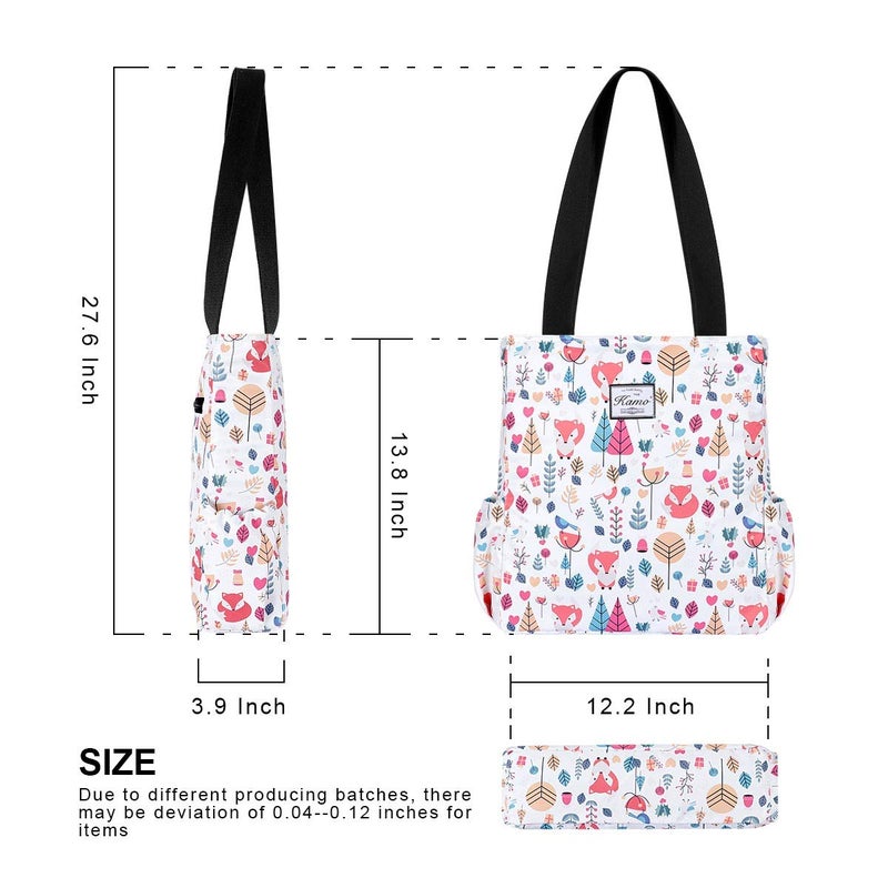 KAMO Floral Tote Bag - Waterproof Lightweight Handbags Travel Shoulder Bag for Hiking Yoga Gym Swimming Travel Beach - Image 3